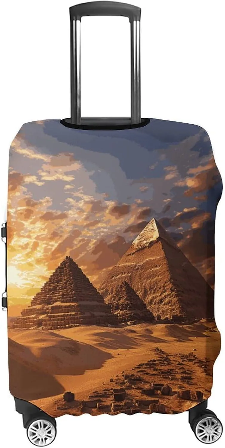 Suitcase Covers for Luggage Egyptian Pyramids Fashion Luggage Cover Washable Protector Waterproof Suitcase Cover Anti-scratch Travel Suitcases Covers Case for 19-32 Inch Luggages L