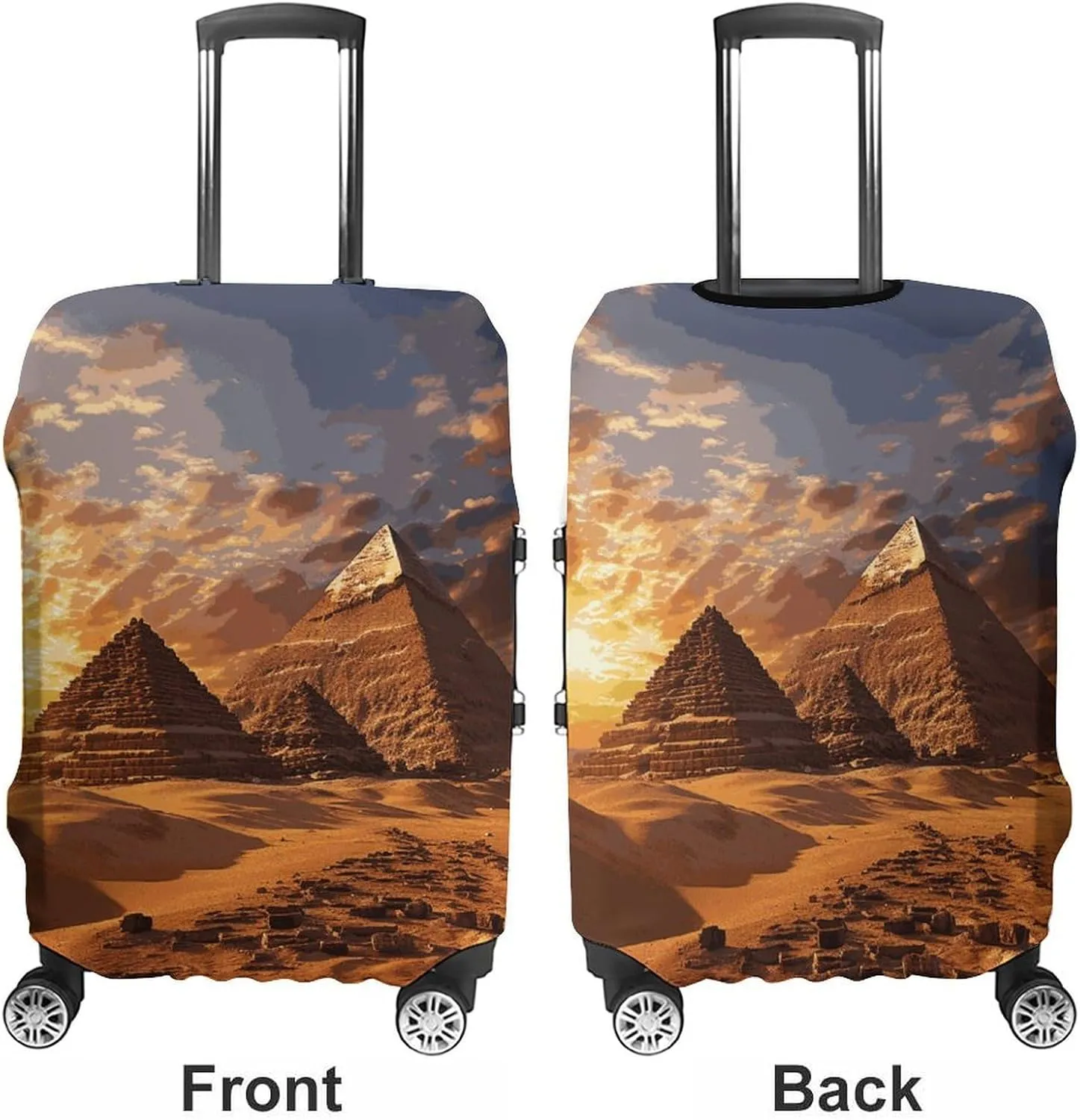 Suitcase Covers for Luggage Egyptian Pyramids Fashion Luggage Cover Washable Protector Waterproof Suitcase Cover Anti-scratch Travel Suitcases Covers Case for 19-32 Inch Luggages L
