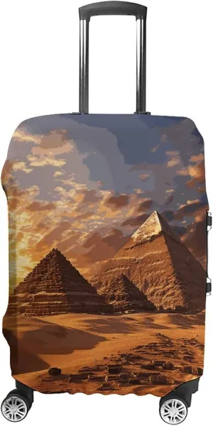 Suitcase Covers for Luggage Egyptian Pyramids Fashion Luggage Cover Washable Protector Waterproof Suitcase Cover Anti-scratch Travel Suitcases Covers Case for 19-32 Inch Luggages L