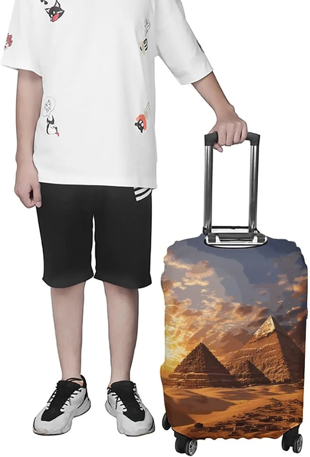 Suitcase Covers for Luggage Egyptian Pyramids Fashion Luggage Cover Washable Protector Waterproof Suitcase Cover Anti-scratch Travel Suitcases Covers Case for 19-32 Inch Luggages L
