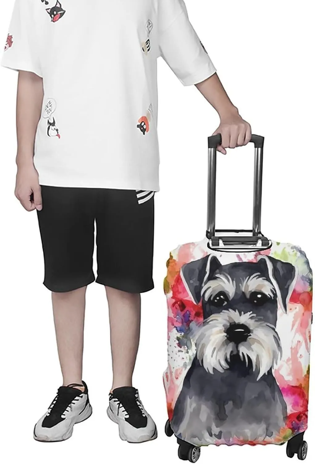 Suitcase Covers for Luggage Schnauzer Fashion Luggage Cover Washable Protector Waterproof Suitcase Cover Anti-scratch Travel Suitcases Covers Case for 19-32 Inch Luggages XL