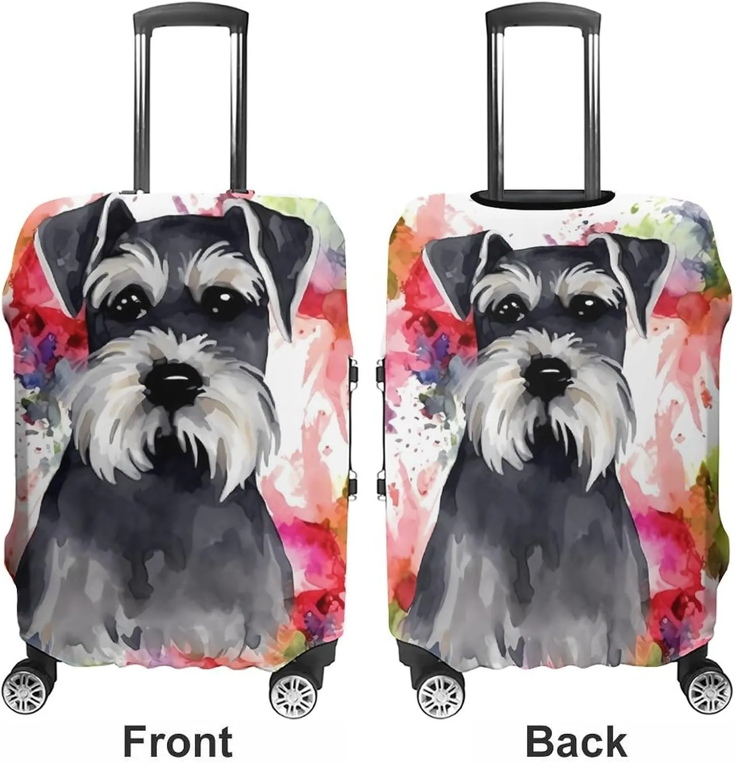 Suitcase Covers for Luggage Schnauzer Fashion Luggage Cover Washable Protector Waterproof Suitcase Cover Anti-scratch Travel Suitcases Covers Case for 19-32 Inch Luggages XL