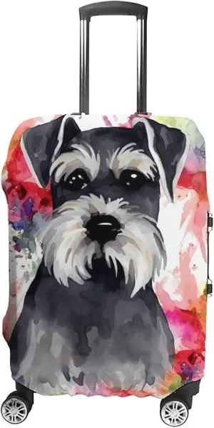 Suitcase Covers for Luggage Schnauzer Fashion Luggage Cover Washable Protector Waterproof Suitcase Cover Anti-scratch Travel Suitcases Covers Case for 19-32 Inch Luggages XL