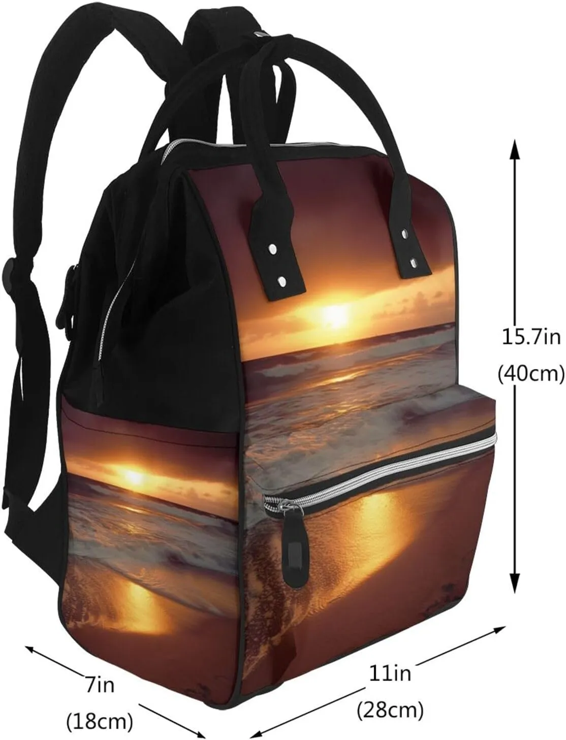 Sunset beach Diaper Bag Backpack for Women Waterproof Mummy Backpack Large Nappy Bag Nursing Bag