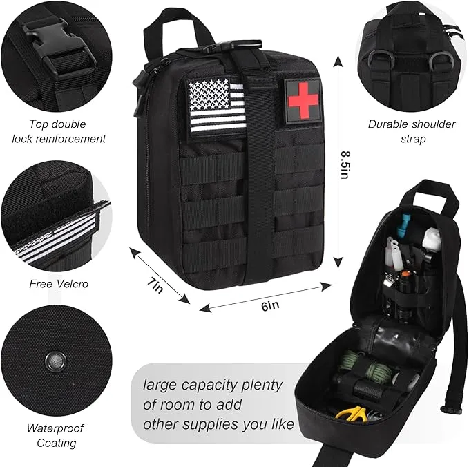 Survival Kit, 290Pcs Survival Gear First Aid Kit Emergency Tent, Camping Essentials Emergency Kit Accessories for Earthquake, Outdoor Adventure, Hiking, Hunting, Gifts for Men Women