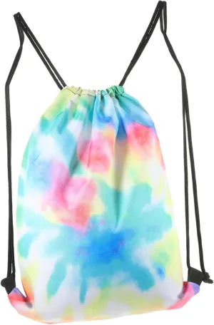 Tie Dye Zipper Bag Drawstring Shoulder Pouch Oxford Cloth Large Pocket Easy to Clean Maintain