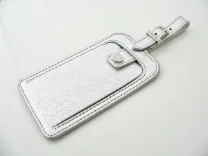 Tiffany & Co Silver Leather Luggage Tag Textured Gift Golf Bag Tag Traveler Cool