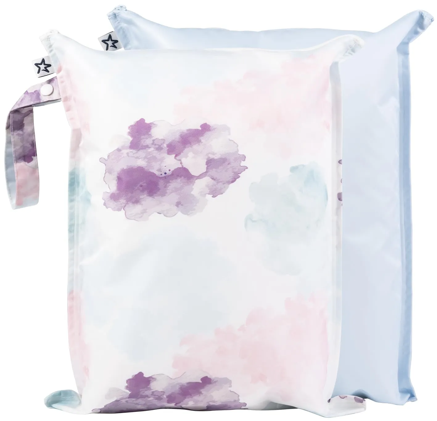 Tiny Twinkle Mess-proof Waterproof Wet Dry Bag | 2 Pack Reusable for Swimsuits, Gym & Baby Clothes | Leakproof Wet Clothes Bag, Beach Travel Essentials (Cotton Candy)