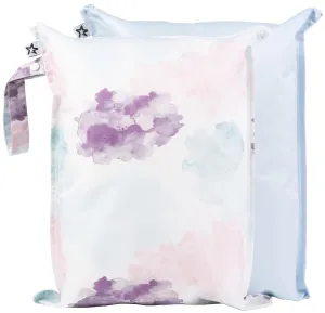 Tiny Twinkle Mess-proof Waterproof Wet Dry Bag | 2 Pack Reusable for Swimsuits, Gym & Baby Clothes | Leakproof Wet Clothes Bag, Beach Travel Essentials (Cotton Candy)
