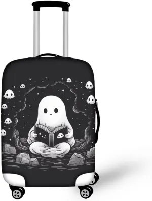 TODIYADDU Black Cute Ghost Elastic Luggage Protective Covers for 25-28 inch Trolley Suitcase Protect Dust Bag Case Child Cartoon Travel Accessories Anti-Scratch Luggage Outerwear Halloween Gifts, L