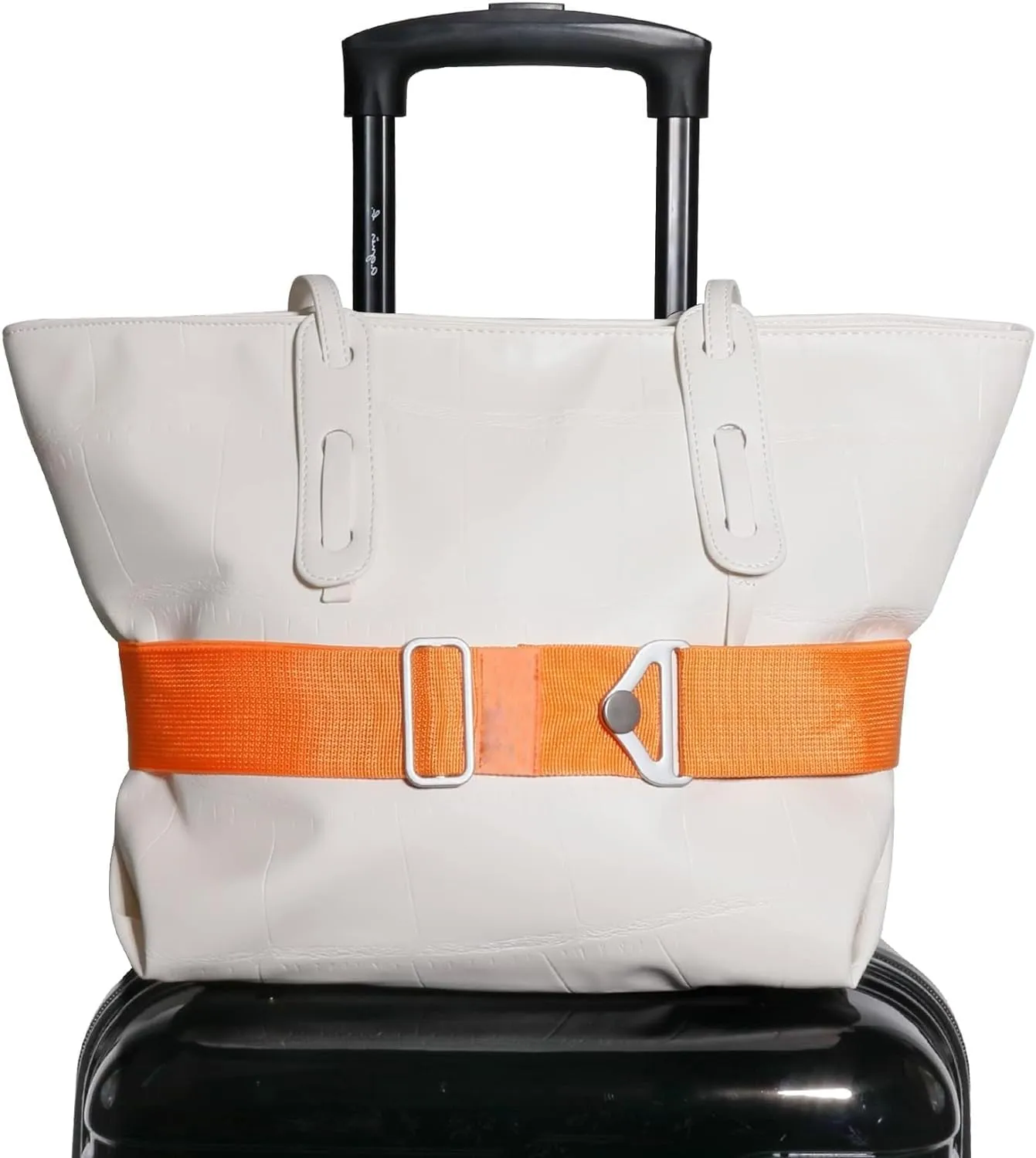 TOOVREN 2-in-1 Travel Belt for Luggage Straps Add a Bag Bungees Suitcase Luggage Strap Over Handle Suitcases Belt for Carry On Bag Adjustable Backpack Attachment Airport Travel Accessories Orange
