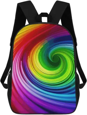 Travel Backpack 17 Inch Laptop Bag Rainbow Spiral Laptop Backpack for Men Women Carry on Bag Travel Bag