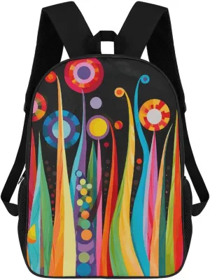 Travel Backpack for Men Women 17 Inch Laptop Backpack Colorful Wood Carving Carry On Backpack Work Business Backpacks