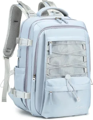 Travel Backpack for Women Men 15.6 Inch Laptop Backpacks with USB Port Carry on Bag Airline Approved Large College School Bookbags Waterproof Work Business Sport Rucksack Casual Daypack (Blue)