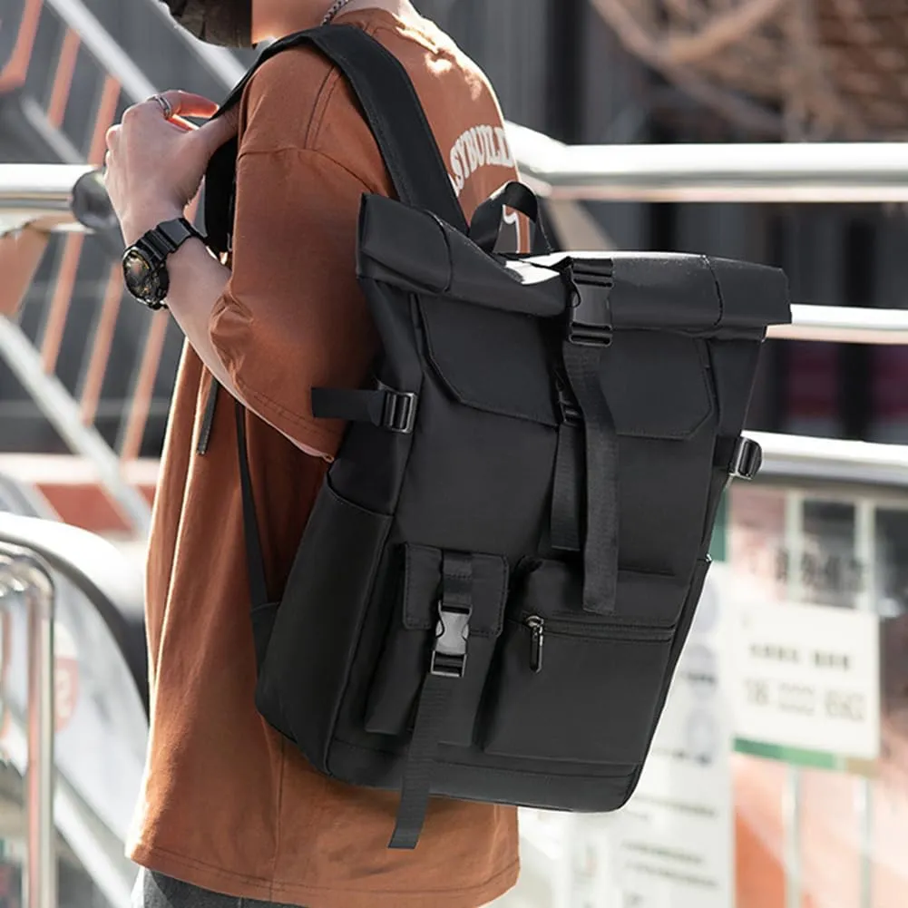 Travel Backpack for Women Men, Waterproof Outdoor Bag Large Capacity Men Camping Hiking Backpack Roll Up Business Laptop Packs