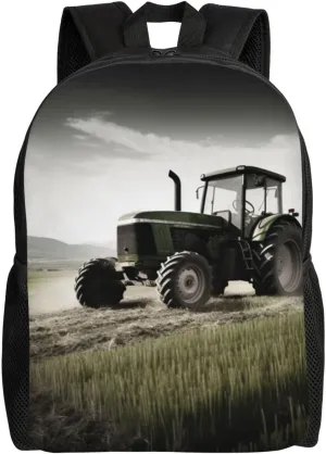 Travel Backpack Tractor Agriculture Tranquil Laptop Backpack 16.1in Lightweight Hiking Daypack Computer Bag Gift for Women Men