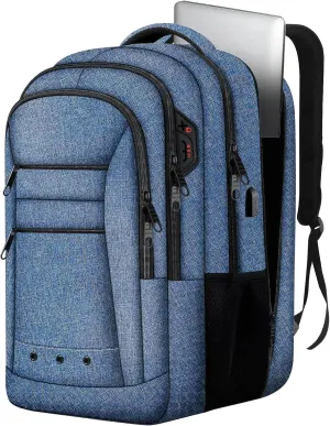 Travel Backpack,Upgraded Extra Large Backpack for Men, 17 Inch Laptop Backpack Big Slim Travel Computer Work College School Backpack Bag Anti-Theft Daypack Gifts for Him Men Women, Blue