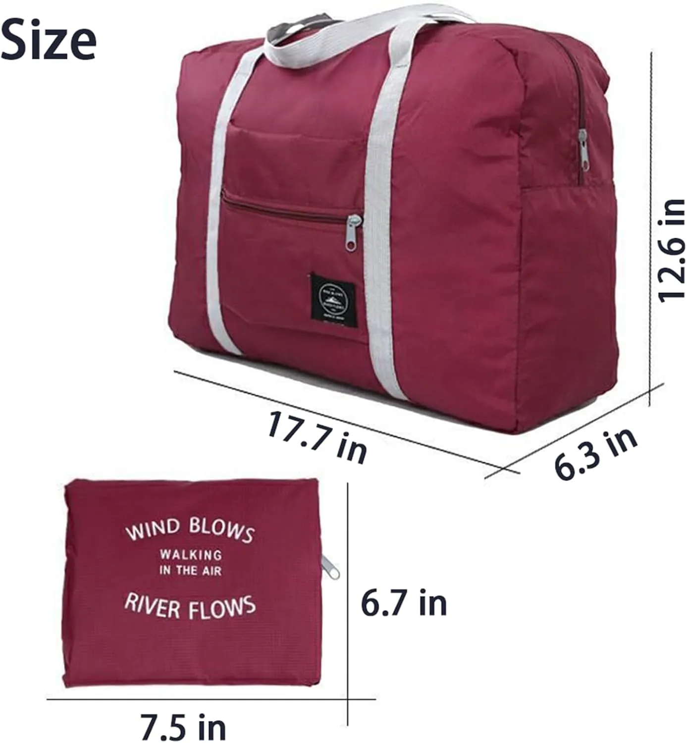Travel Bag 12 Packes Carry on Luggage Foldable Duffel Bag Sports Gym Bag Weekender Overnight Bag Water Resistant Nylon Travel Duffel for Men Women (Red 12PCS)