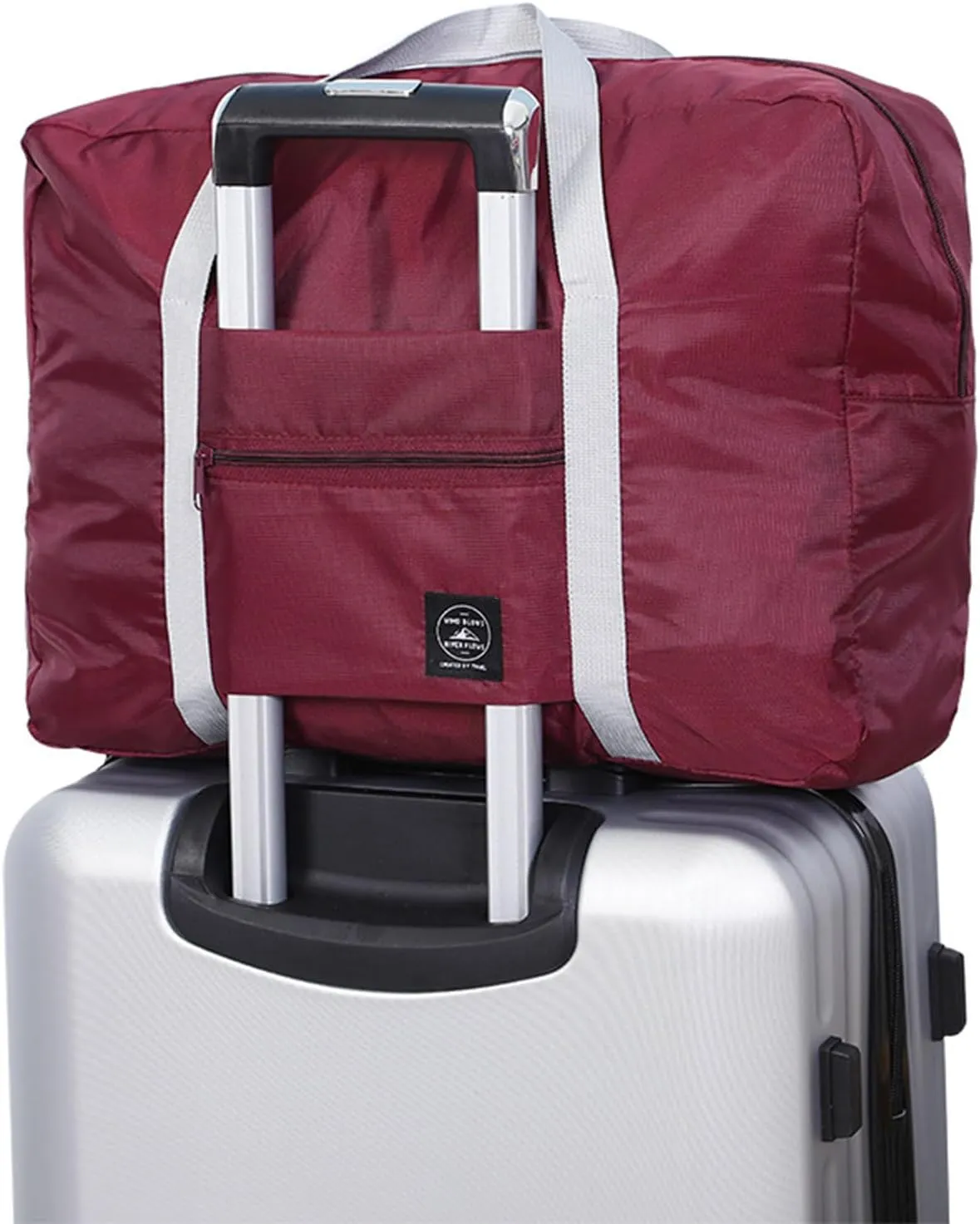 Travel Bag 12 Packes Carry on Luggage Foldable Duffel Bag Sports Gym Bag Weekender Overnight Bag Water Resistant Nylon Travel Duffel for Men Women (Red 12PCS)