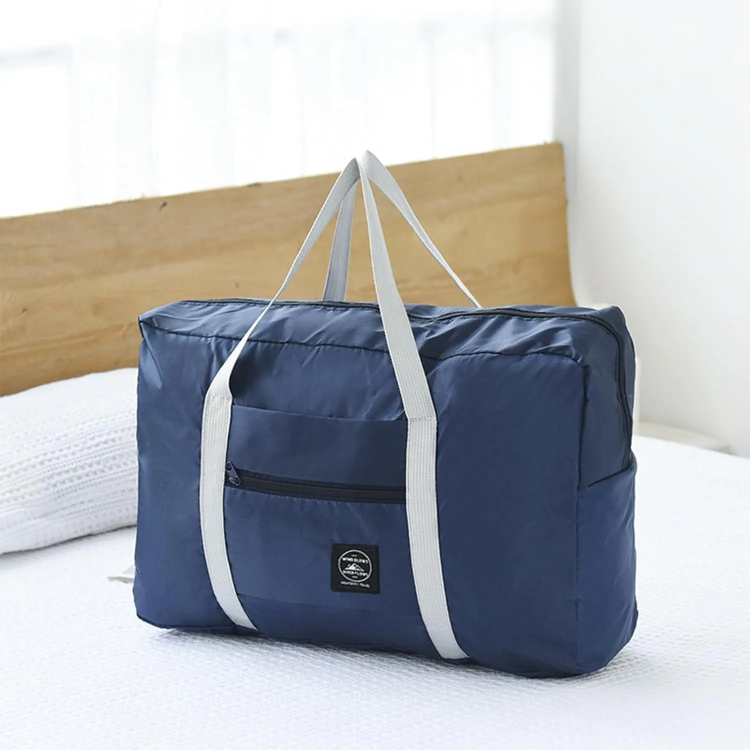 Travel Bag 24 Packes Carry on Luggage Foldable Duffel Bag Sports Gym Bag Weekender Overnight Bag Water Resistant Nylon Travel Duffel for Men Women (Blue 24PCS)