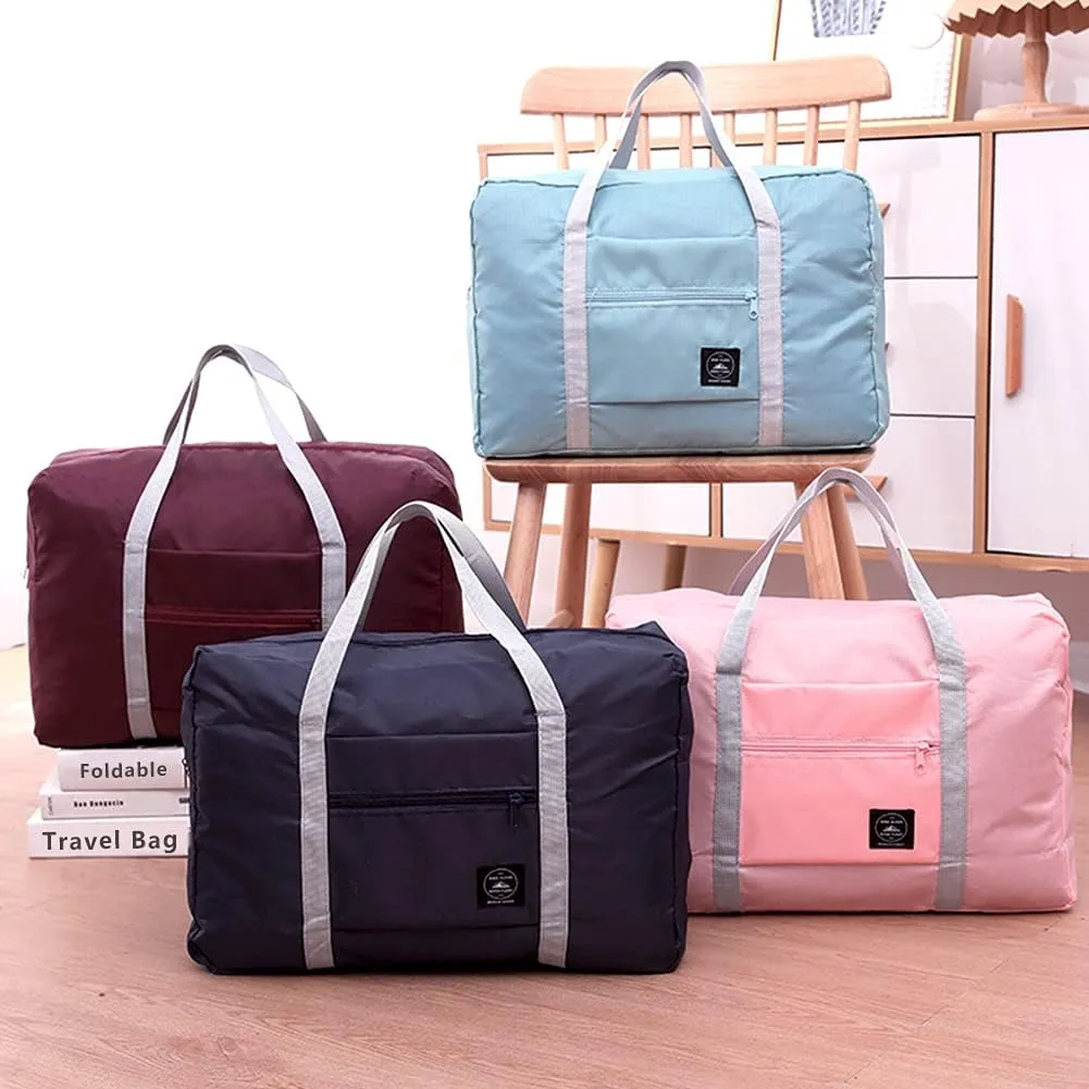 Travel Bag 24 Packes Carry on Luggage Foldable Duffel Bag Sports Gym Bag Weekender Overnight Bag Water Resistant Nylon Travel Duffel for Men Women (Blue 24PCS)