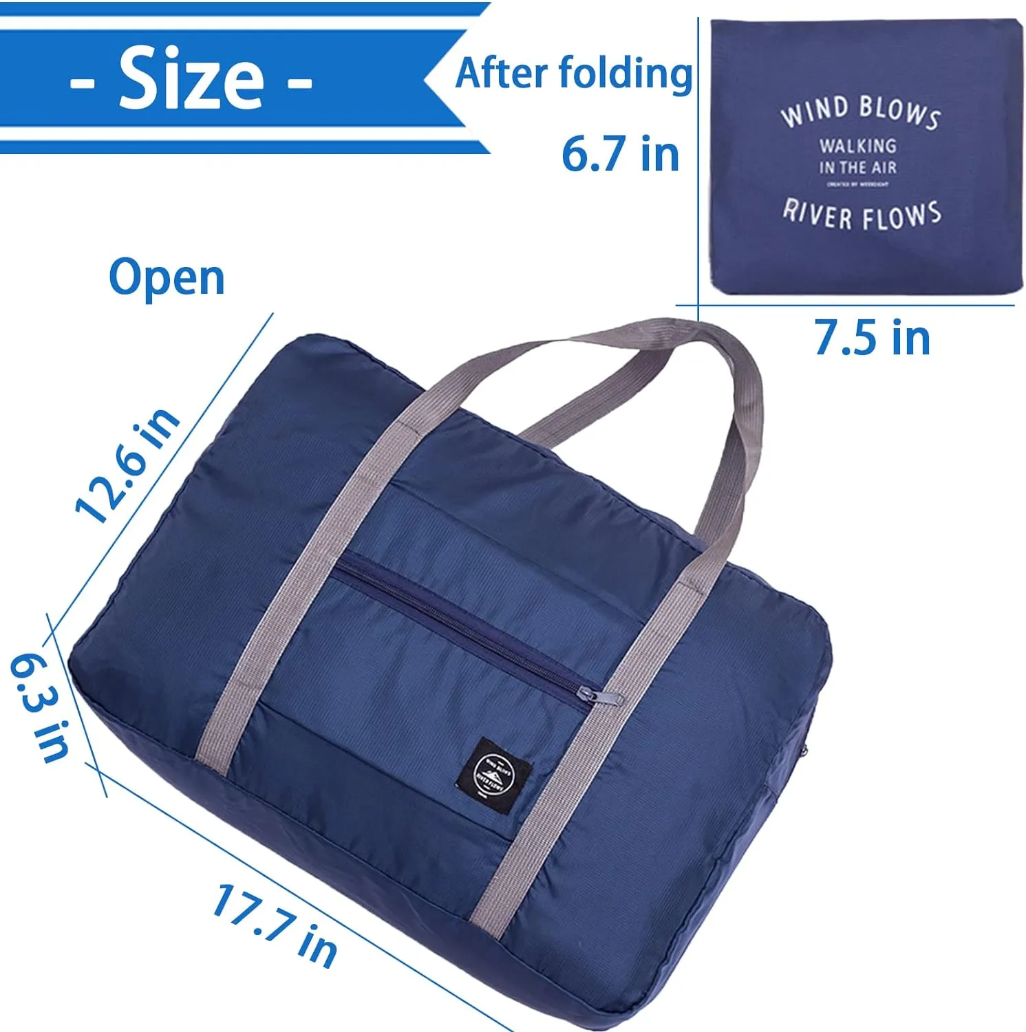 Travel Bag 5Packes Carry on Luggage Foldable Duffel Bag Sports Gym Bag Weekender Overnight Bag Water Resistant Nylon Travel Duffel for Men Women (5 PCS)