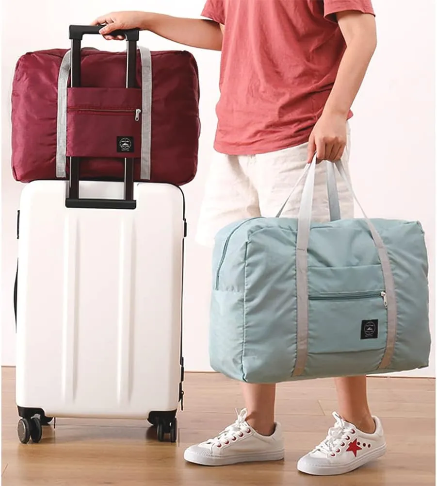Travel Bag 5Packes Carry on Luggage Foldable Duffel Bag Sports Gym Bag Weekender Overnight Bag Water Resistant Nylon Travel Duffel for Men Women (5 PCS)