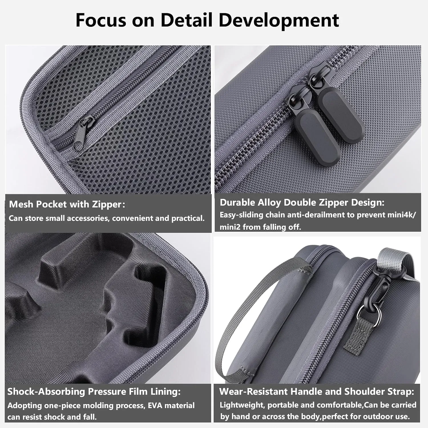 Travel Case for DJI OM 7P/ OM7 - Portable Storage Bag Hardshell Carrying Case Fits DJI Osmo Mobile 7/7P Smartphone Gimbal Stabilizer and Accessories(Grey)