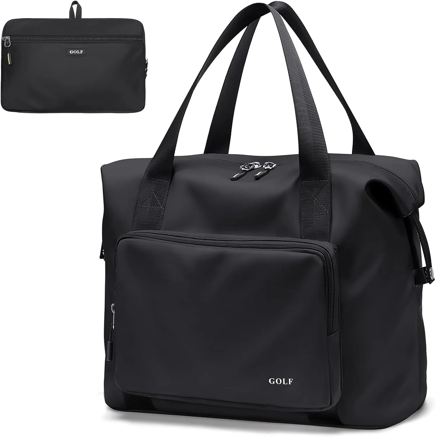 Travel Duffel Bag for Women - Foldable Tote Duffle Bag Weekender Gym Sport Hospital Personal Item Bags for Women Men, Large, 25L, Black