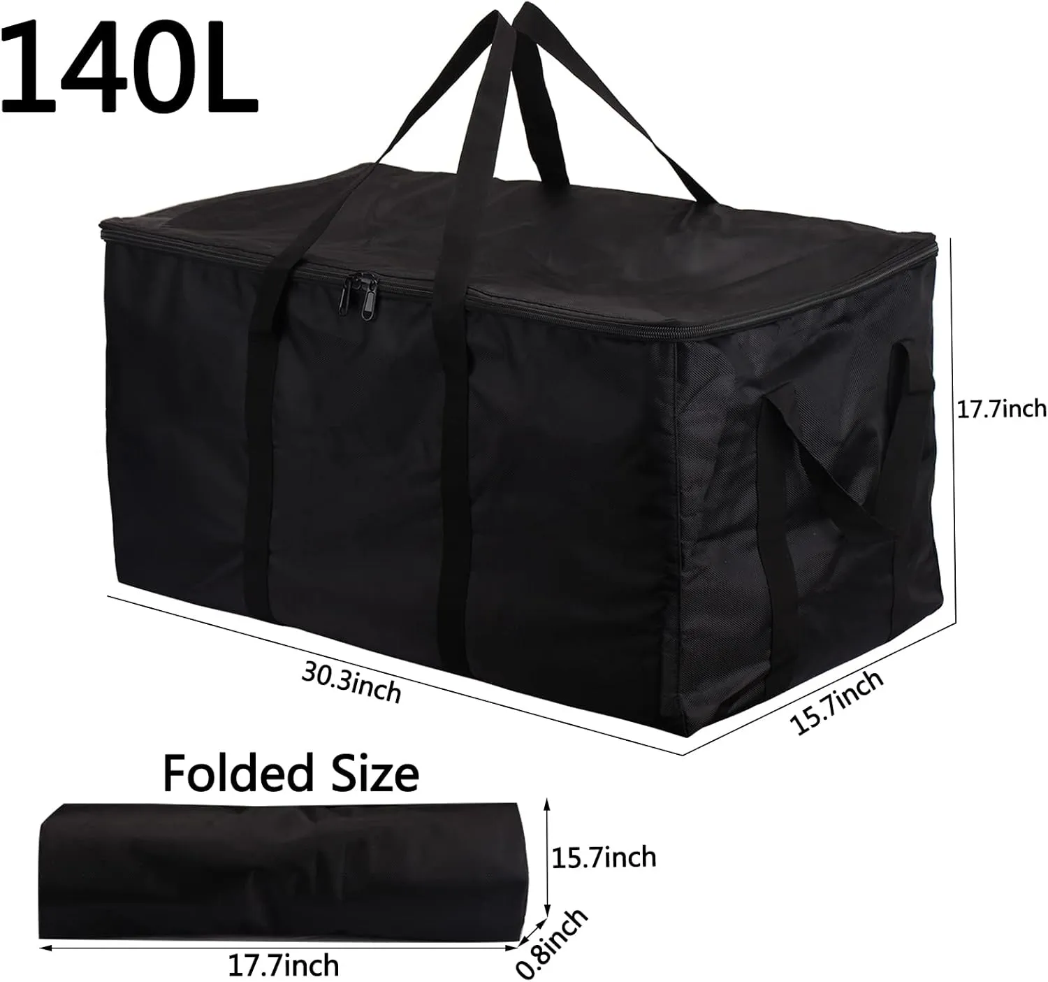 Travel Duffle Bag,140L Foldable Heavy Duty Overnight Bag, For Spirit Airlines, RicoRich Larger Size Carry on Luggage Sport Duffle for Weekender/Vacation/Camping/Beach/Tent(Black)