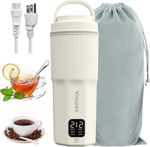 Travel Electric Kettle, 450ml/15.2oz & 316 Stainless Steel Mini Portable Coffee Tea Kettle with 6 Temperature Settings, 100V-240V Small Water Boiler, Auto Shut-off, Boil Dry Protection