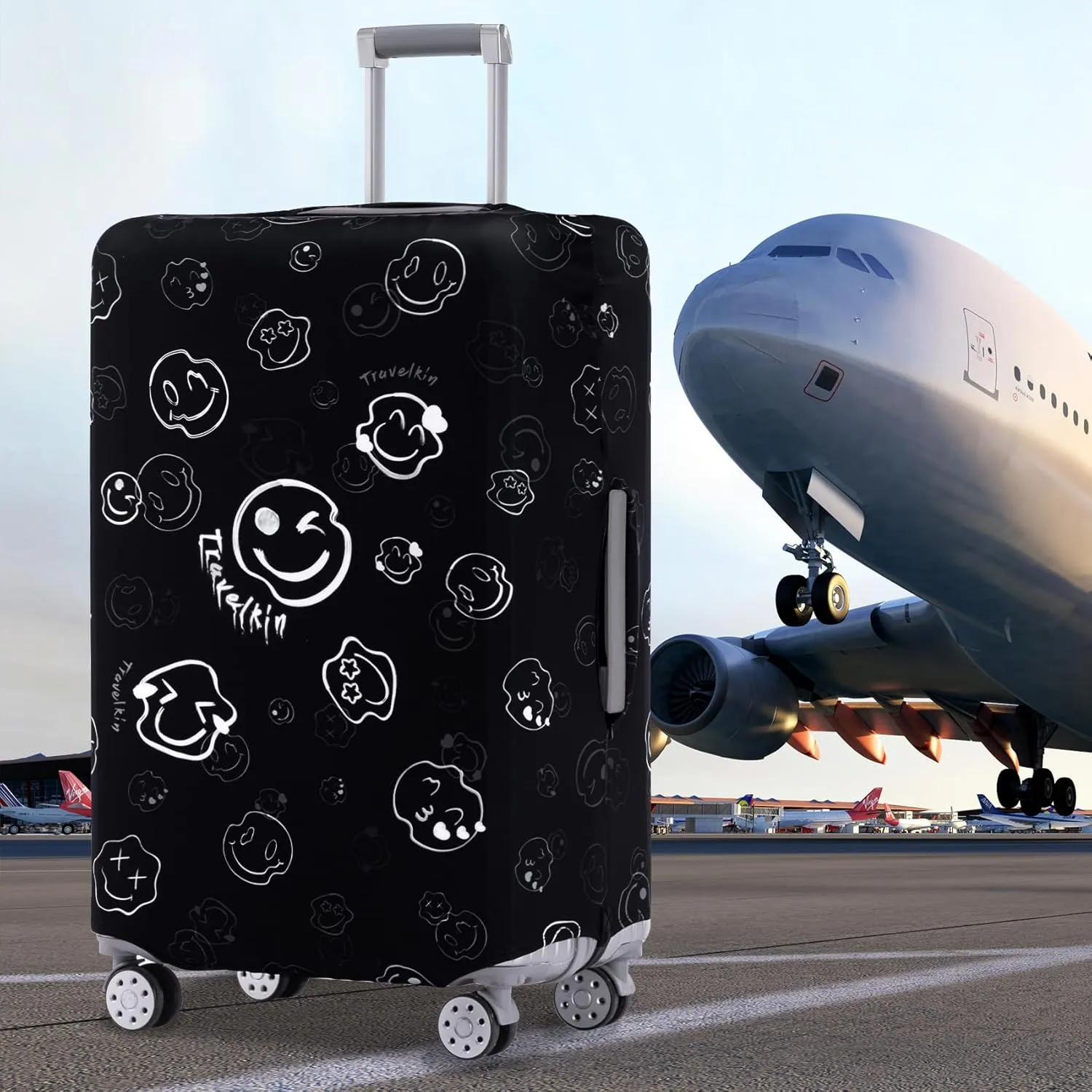 TRAVEL KIN Luggage Covers For Suitcase Tsa Approved,Suitcase Cover Protector Fit 18-21 Inch Luggage