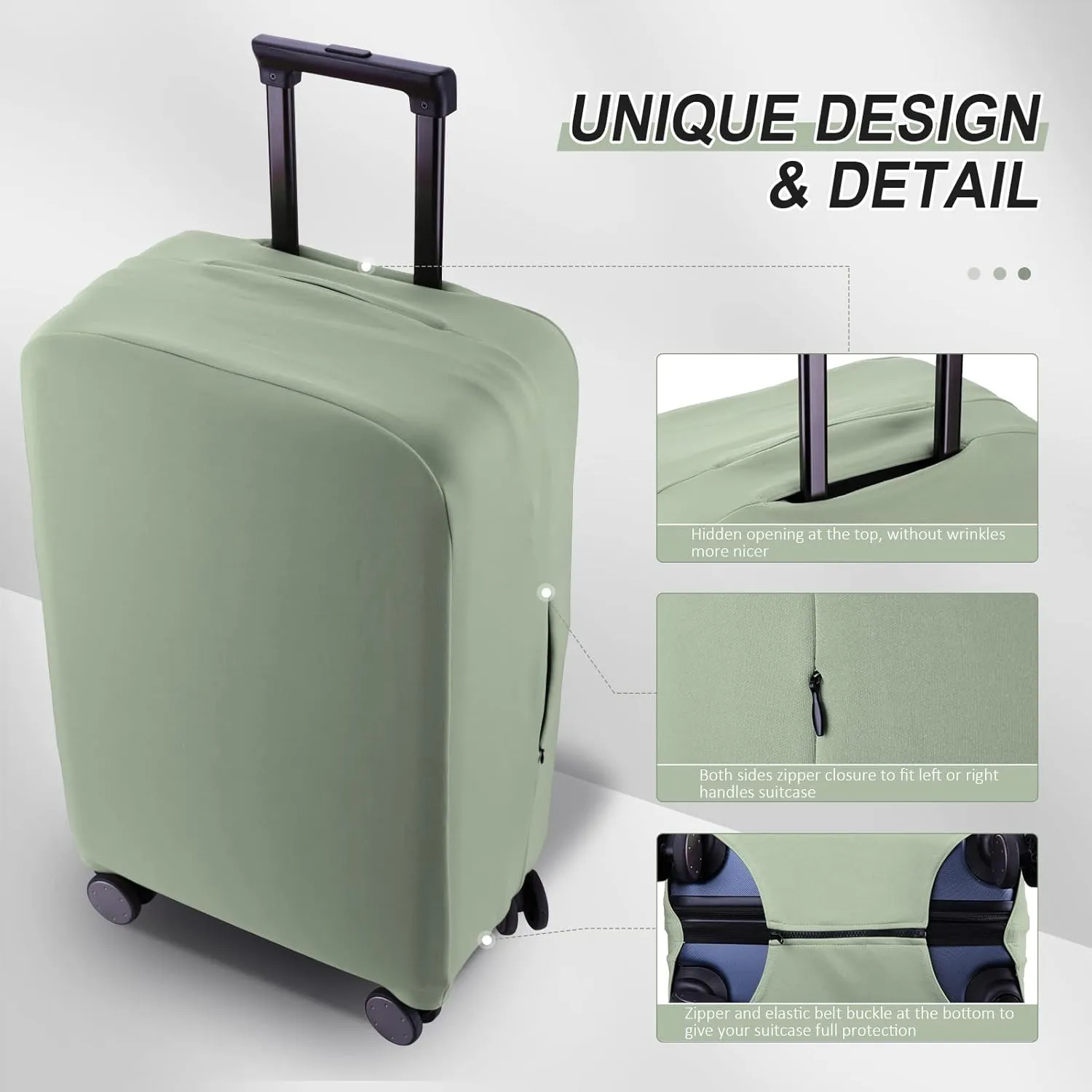 Travel Luggage Cover Suitcase Protector Scratch-Resistant Fit 19-31 Inch Suitcase, Not Included Suitcase (Cyan, S(19-21 inch))
