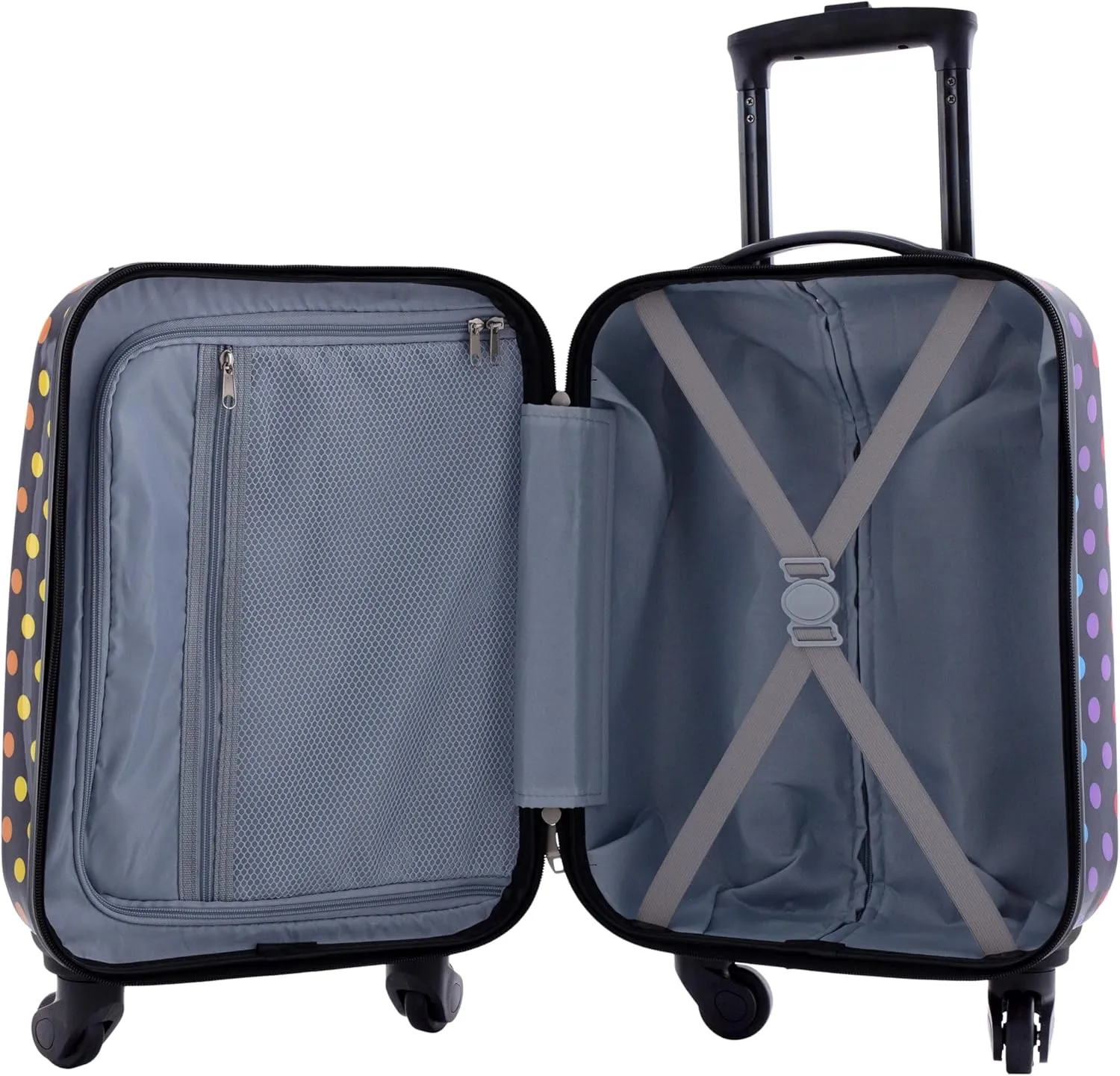 Travelers Club 5 Piece Kids' Luggage Set, Black Polkadot