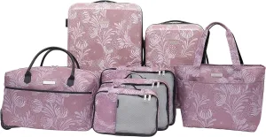 Travelers Club Bella Caronia Deluxe 20", 3 Luggage & Travel Accessories, Selva, 7 Piece Set
