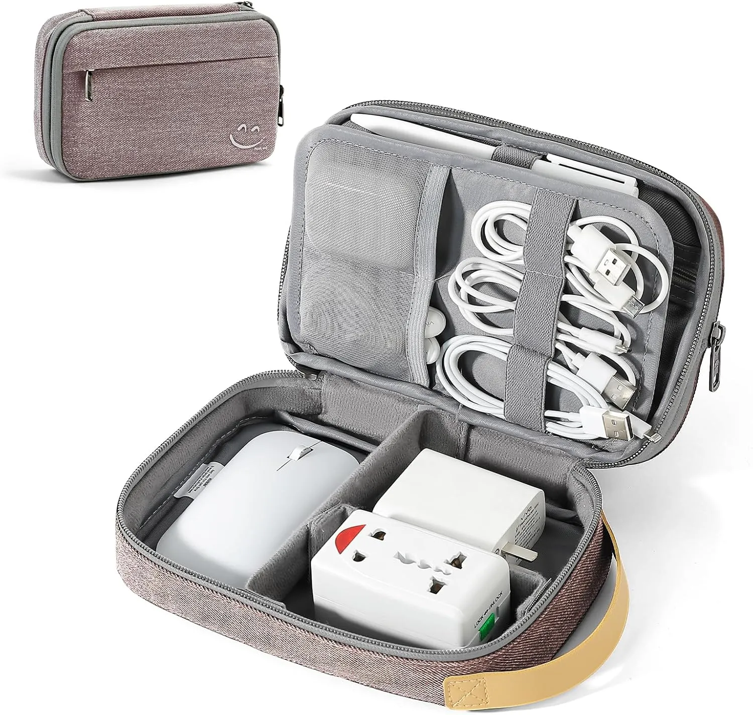 Travelkin Travel Electronic Cord Organizer Travel Case, Travel Cable Organizer Bag For Charger, Phone, Sd Card, Sim Card, Earphone, Usb Drives (Pink)