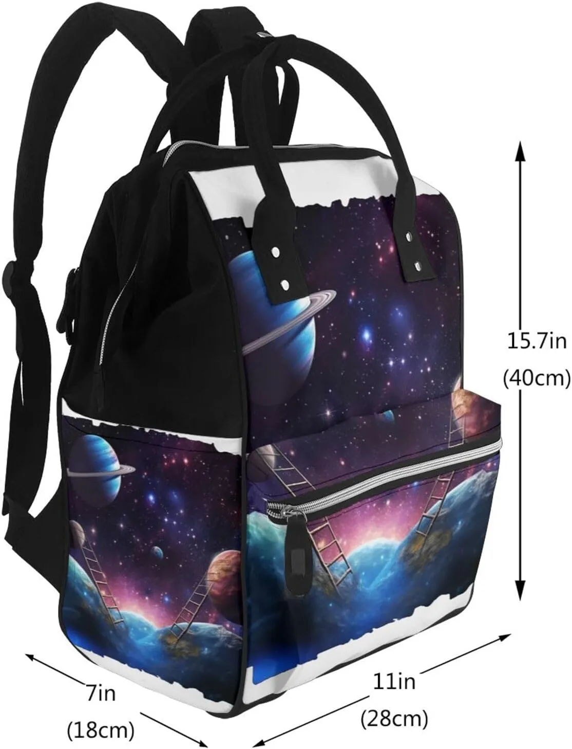 Universe Scene with Stars Sky Diaper Bag Backpack for Women Waterproof Mummy Backpack Large Nappy Bag Nursing Bag