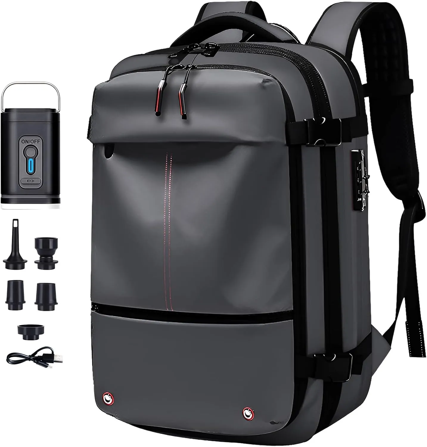 Vacuum Seal Backpack Travel,Expandable Vacpack Backpacks with Compression Bag,Air back Back pack with Air Pump,Carry on Airplane-Airbag Backpacks with Lock