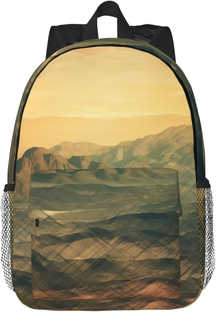 Valley Pattern Print Backpack for Women Men Lightweight Laptop Backpacks Travel Laptop Bag Casual Daypack
