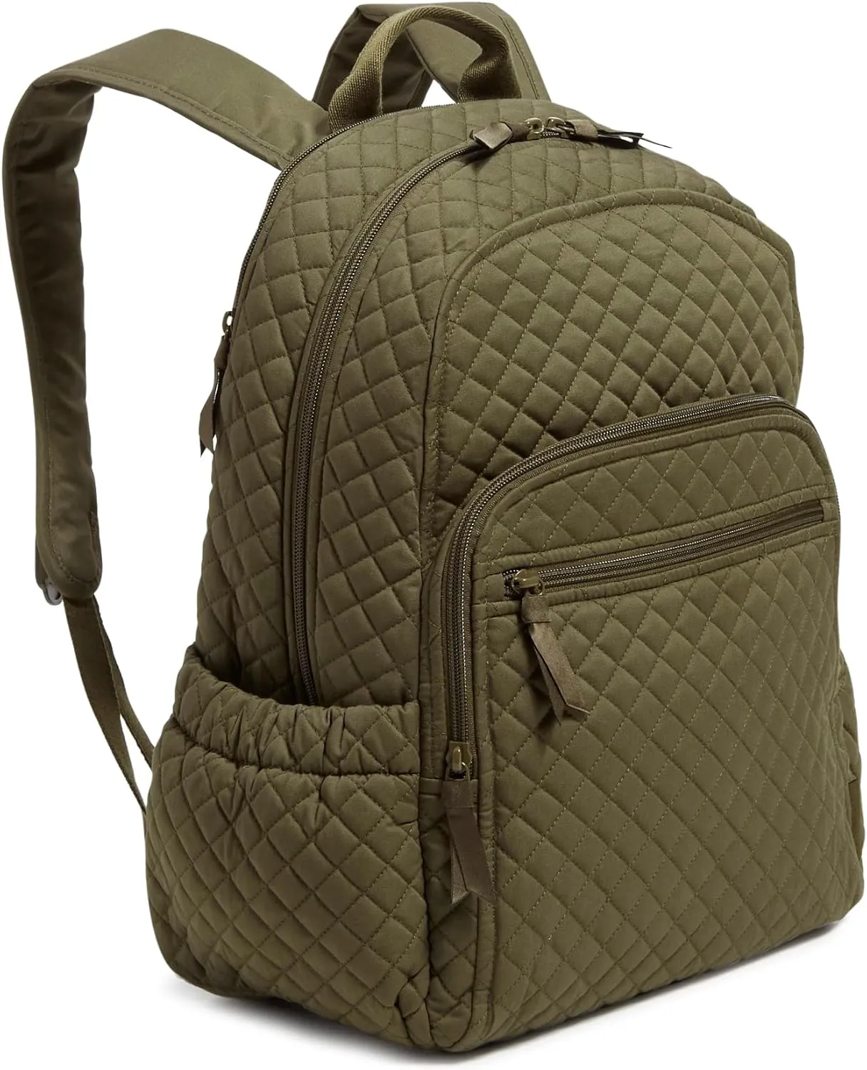 Vera Bradley Women's Cotton Campus Backpack, Climbing Ivy Green - Recycled Cotton, One Size