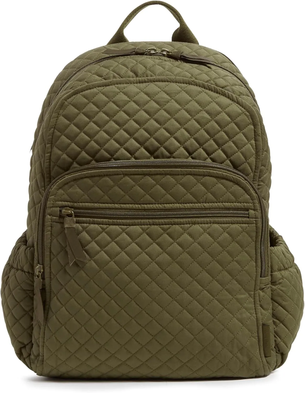 Vera Bradley Women's Cotton Campus Backpack, Climbing Ivy Green - Recycled Cotton, One Size