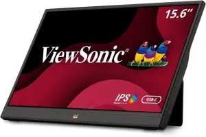ViewSonic VA1655 15.6 Inch 1080p Portable IPS Monitor with Mobile Ergonomics, USB-C, and HDMI for Home and Office (Renewed)