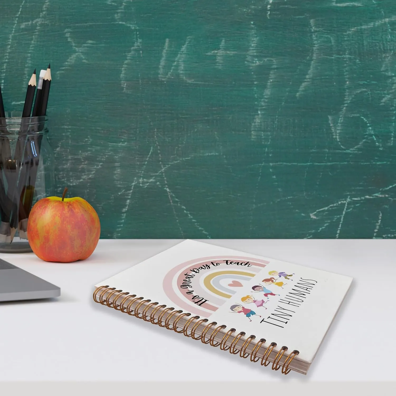 VNWEK Teacher Gifts,Teacher Notebook,Kindergarten Teacher Gifts,Teacher Record Book,Teacher Journal Spiral Notebook 5.5x8.3 Inch,Teacher Appreciation Gifts,It's a Great Day to Teach Tiny Humans