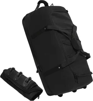 Vomgomfom 75L/100L/110L/140L 25"/31.5" Expandable Duffle Bag with 2 Wheels,Foldable Travel Duffel Bag with Large Convertible Compartment Pocket
