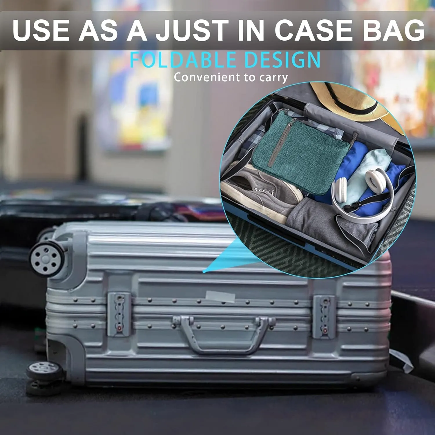 Vomgomfom Travel Duffle Bag for Men, 65L 85L 115L Foldable Travel Duffel Bag with Shoes Compartment Overnight Bag for Men Women