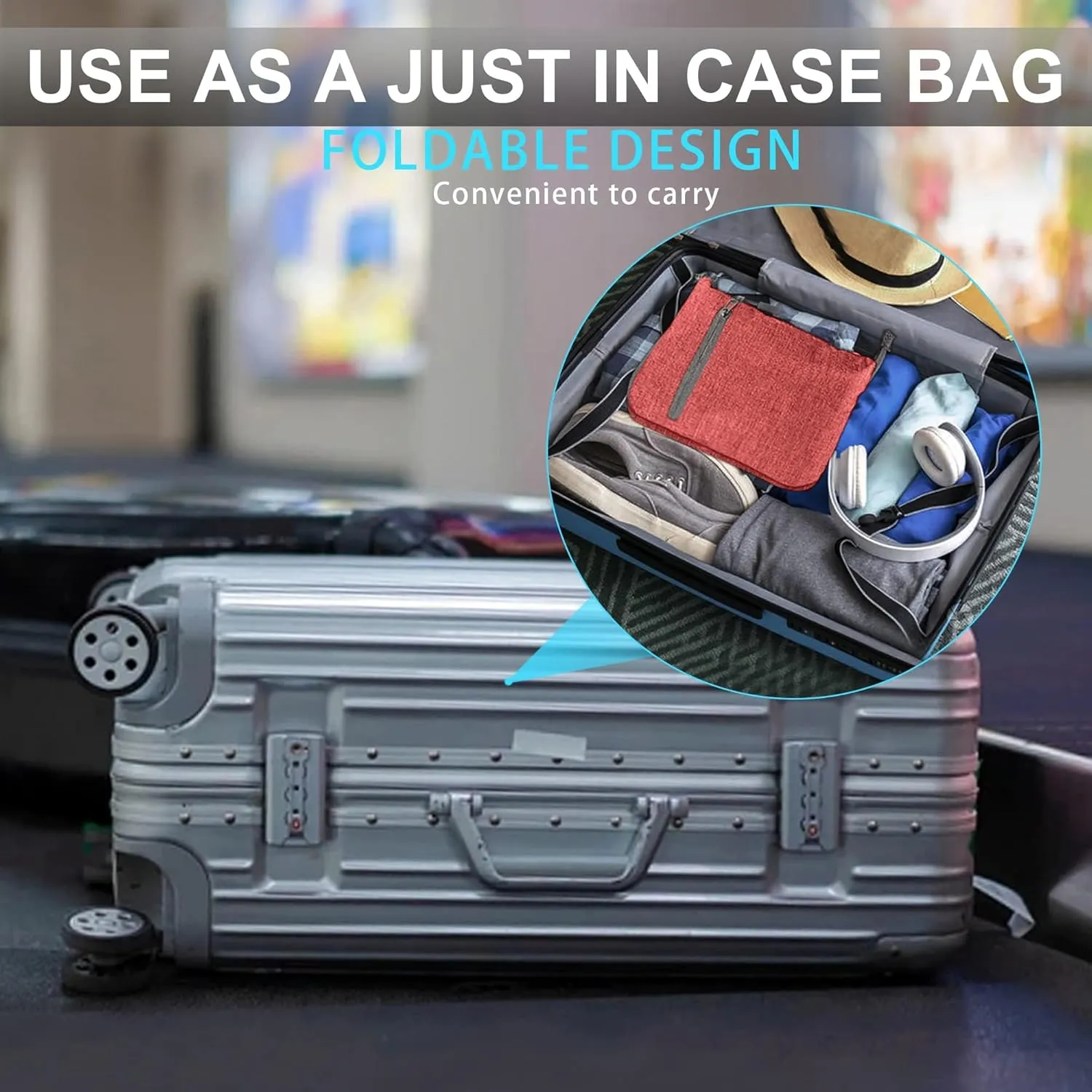 Vomgomfom Travel Duffle Bag for Men, 65L 85L 115L Foldable Travel Duffel Bag with Shoes Compartment Overnight Bag for Men Women