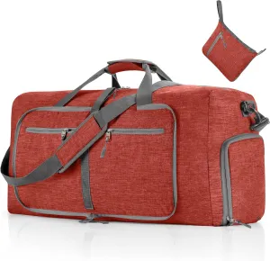 Vomgomfom Travel Duffle Bag for Men, 65L 85L 115L Foldable Travel Duffel Bag with Shoes Compartment Overnight Bag for Men Women
