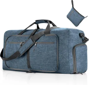 Vomgomfom Travel Duffle Bag for Men, 65L 85L 115L Foldable Travel Duffel Bag with Shoes Compartment Overnight Bag for Men Women