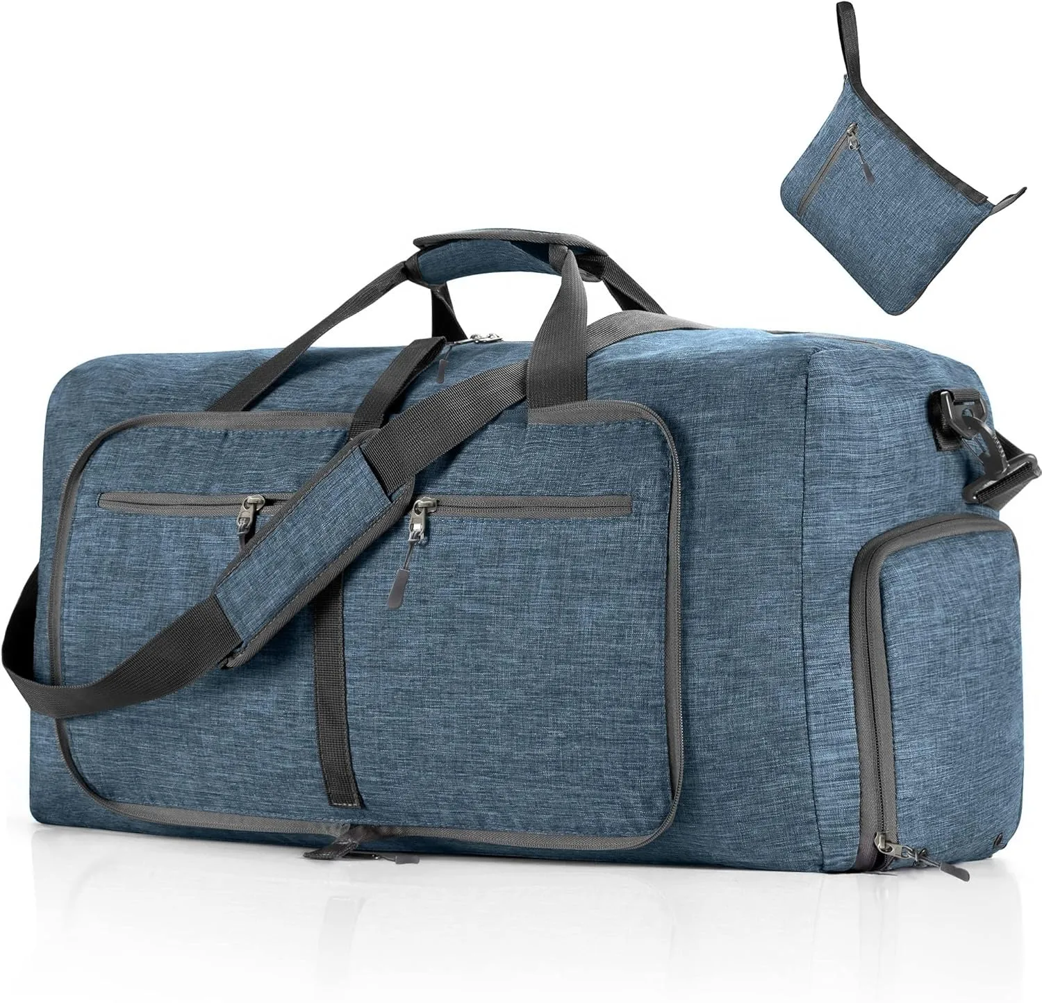 Vomgomfom Travel Duffle Bag for Men, 65L 85L 115L Foldable Travel Duffel Bag with Shoes Compartment Overnight Bag for Men Women