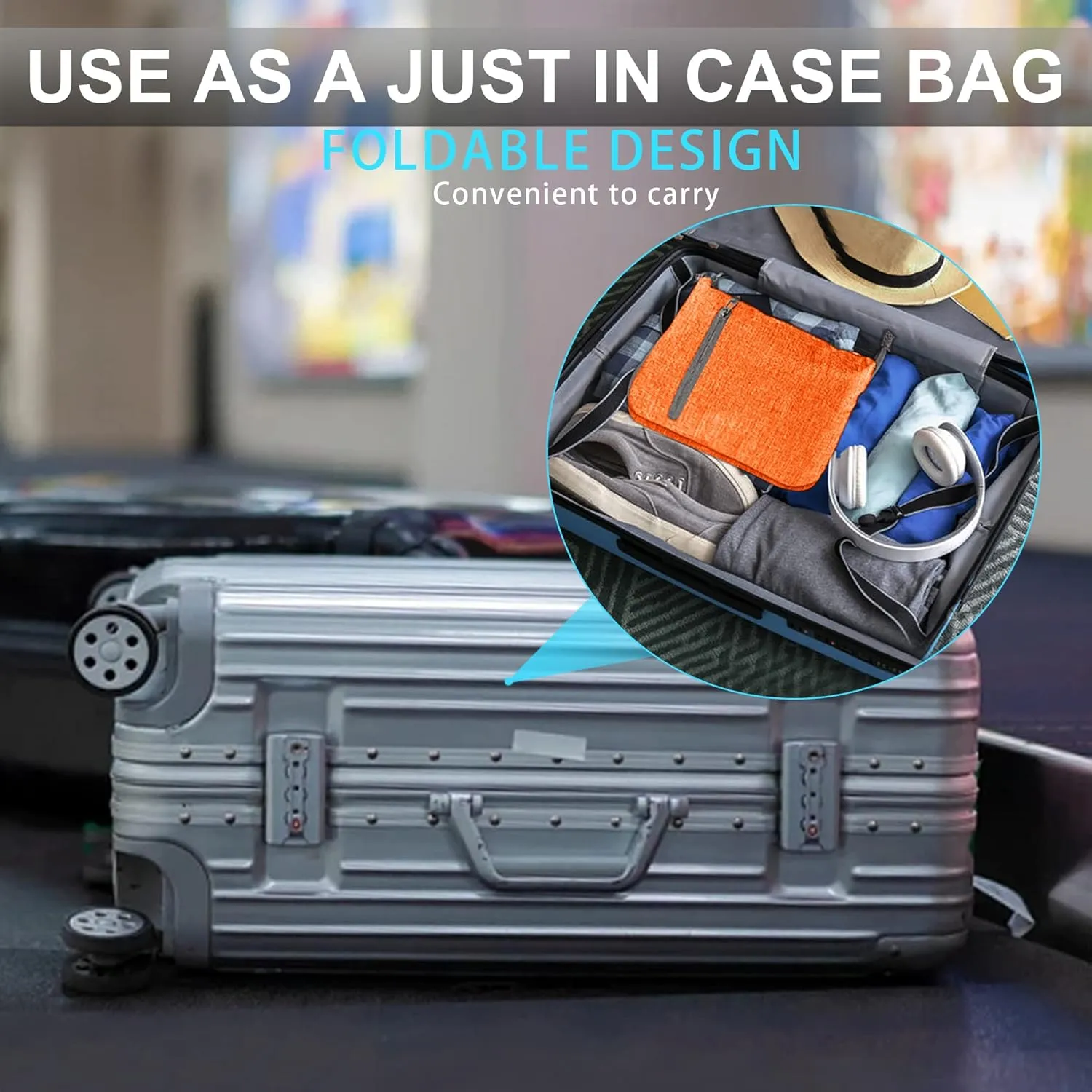 Vomgomfom Travel Duffle Bag for Men, 65L 85L 115L Foldable Travel Duffel Bag with Shoes Compartment Overnight Bag for Men Women
